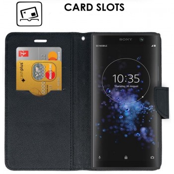 Atverčiamas dėklas-piniginė  auksinės spalvos (XPERIA XA2 PLUS )